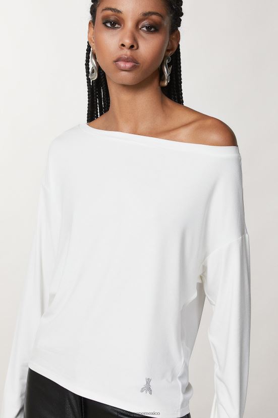 vestir mx Patrizia Pepe mujer jersey de viscosa con pedrería blanco 66024R10