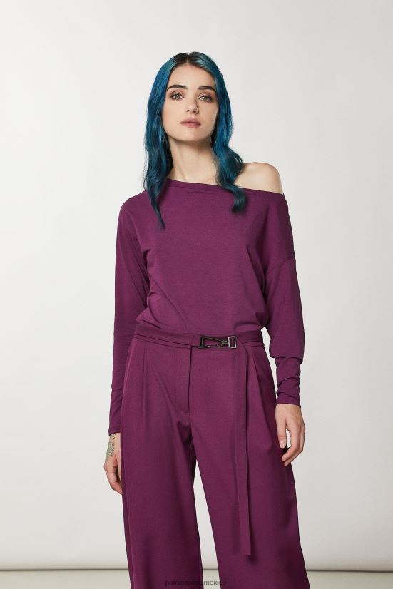 vestir mx Patrizia Pepe mujer jersey de viscosa con pedrería morado futurista 66024R40