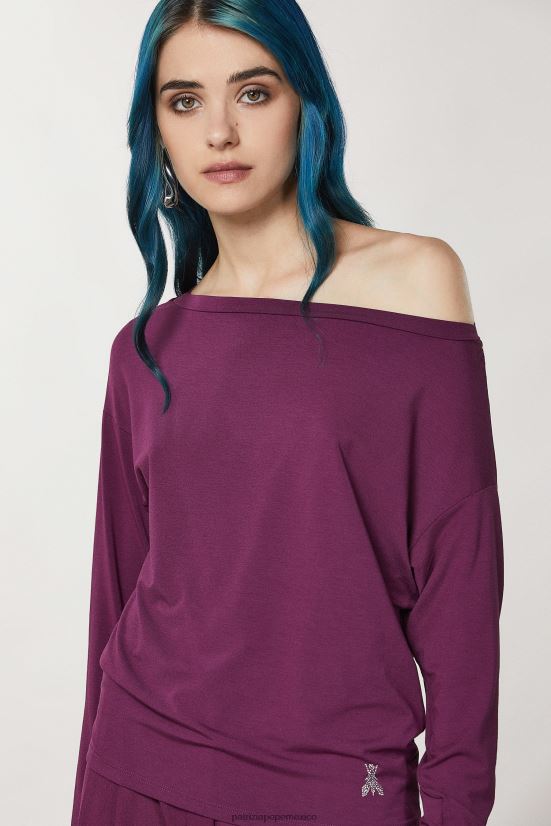 vestir mx Patrizia Pepe mujer jersey de viscosa con pedrería morado futurista 66024R40