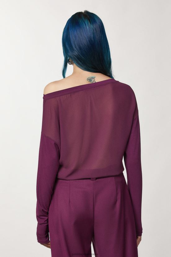 vestir mx Patrizia Pepe mujer jersey de viscosa con pedrería morado futurista 66024R40