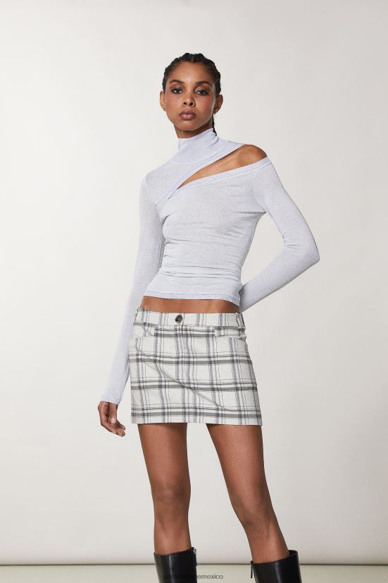 vestir mx Patrizia Pepe mujer suéter ajustado de lúrex lúrex gris mineral 66024R121