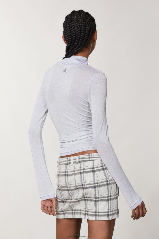 vestir mx Patrizia Pepe mujer suéter ajustado de lúrex lúrex gris mineral 66024R121