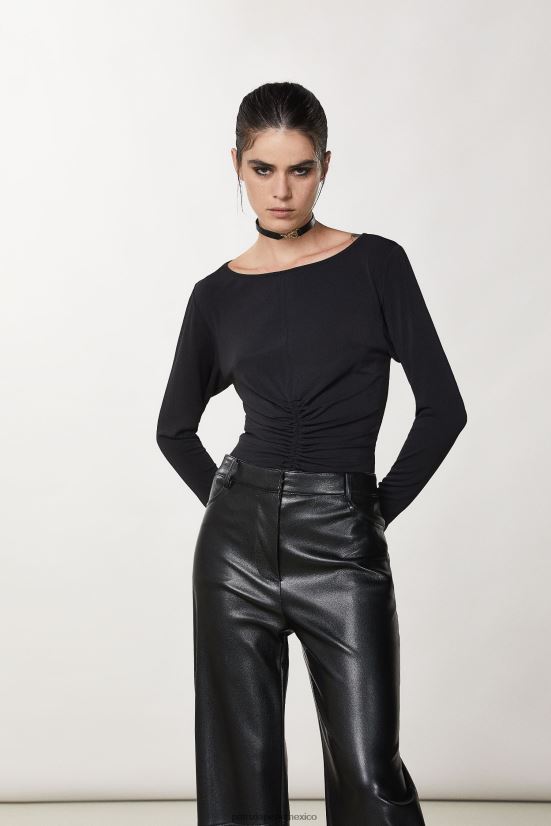 vestir mx Patrizia Pepe mujer suéter con drapeado Nerón 66024R654