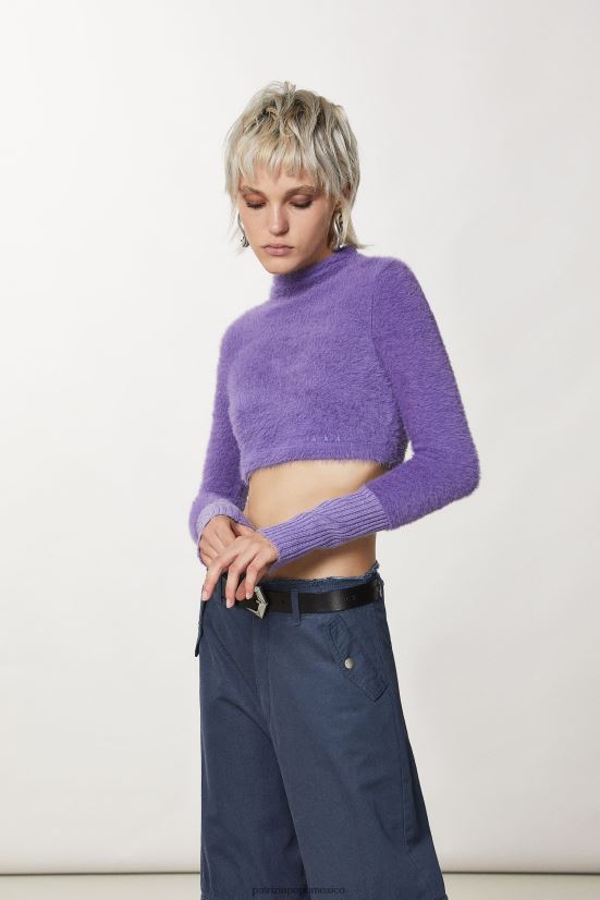 vestir mx Patrizia Pepe mujer suéter con efecto esponjoso violeta mineral 66024R655