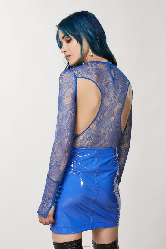 vestir mx Patrizia Pepe mujer suéter de encaje rayo azul 66024R5