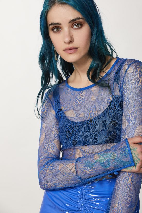 vestir mx Patrizia Pepe mujer suéter de encaje rayo azul 66024R5