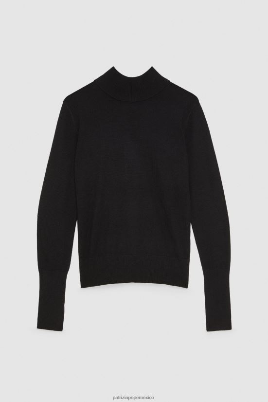 vestir mx Patrizia Pepe mujer suéter de lana con cuello alto Nerón 66024R170
