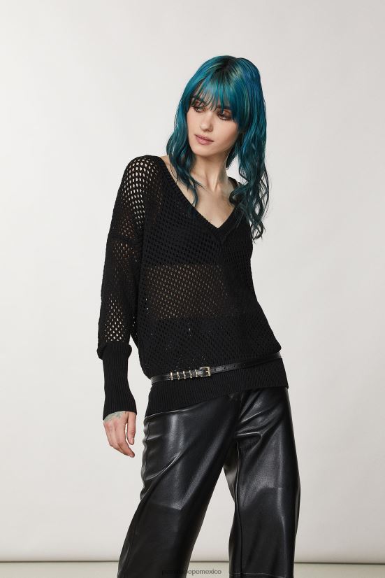 vestir mx Patrizia Pepe mujer suéter de malla de viscosa Nerón 66024R14