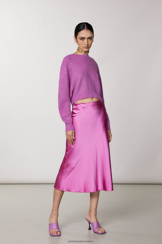 vestir mx Patrizia Pepe mujer suéter de mezcla de lana orquídea morada 66024R533