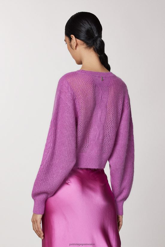 vestir mx Patrizia Pepe mujer suéter de mezcla de lana orquídea morada 66024R533