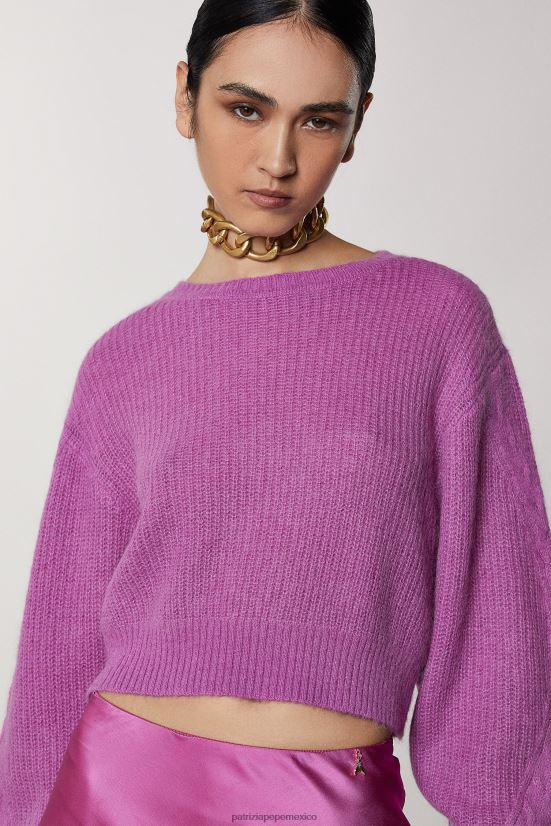 vestir mx Patrizia Pepe mujer suéter de mezcla de lana orquídea morada 66024R533