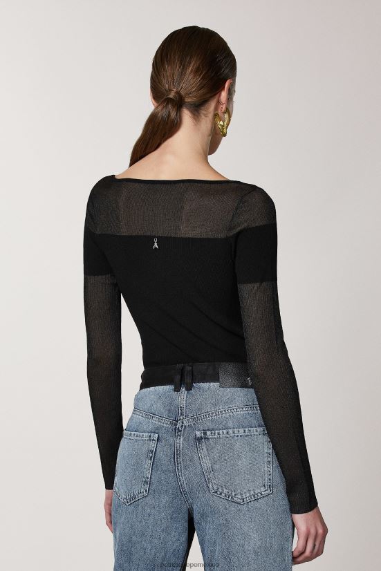 vestir mx Patrizia Pepe mujer suéter fino de punto de canalé Nerón 66024R619