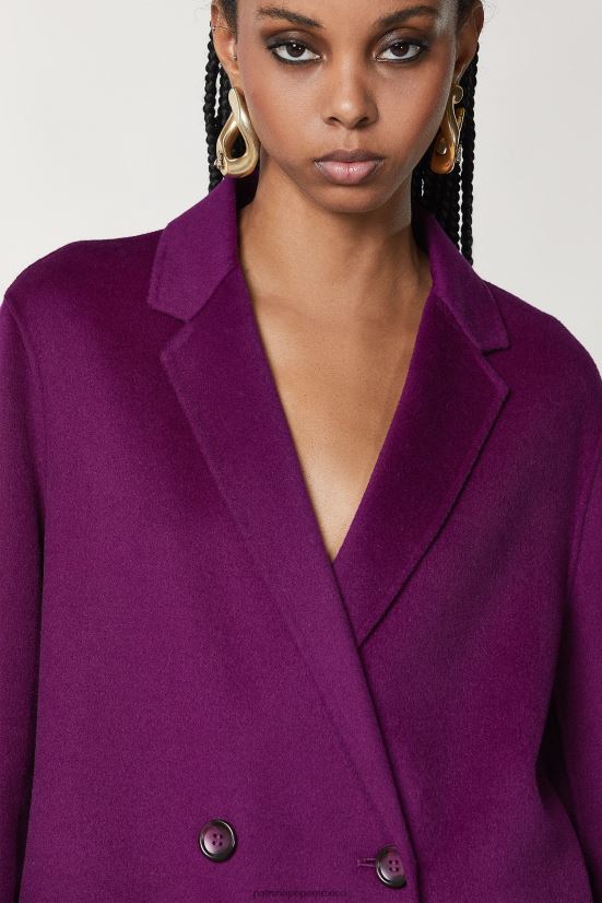 vestir mx Patrizia Pepe mujer abrigo doble de tela morado futurista 66024R48