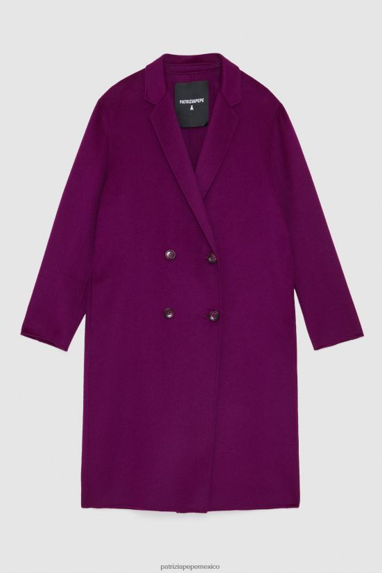 vestir mx Patrizia Pepe mujer abrigo doble de tela morado futurista 66024R48