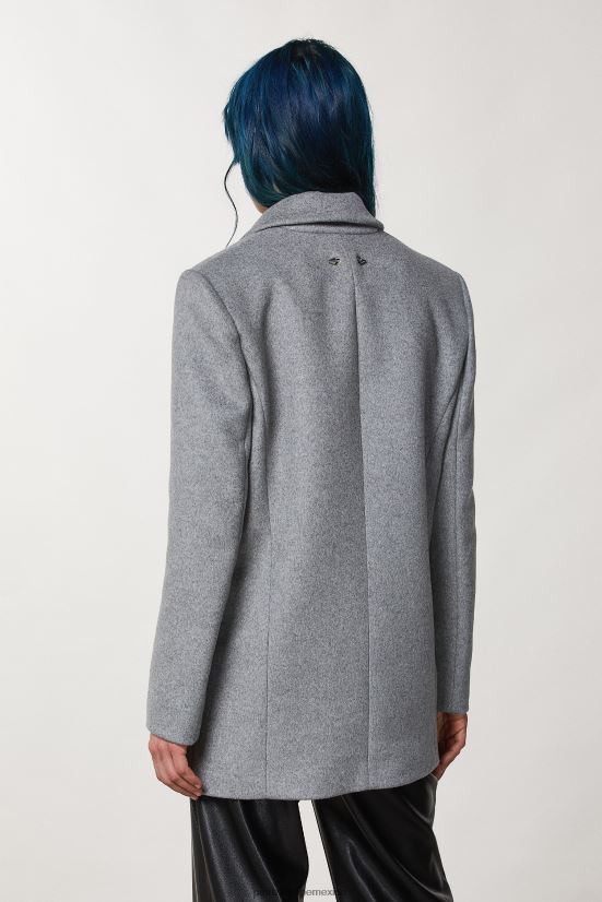 vestir mx Patrizia Pepe mujer abrigo tipo chaqueta en mezcla de lana Grigio Chiaro Mel. 66024R172