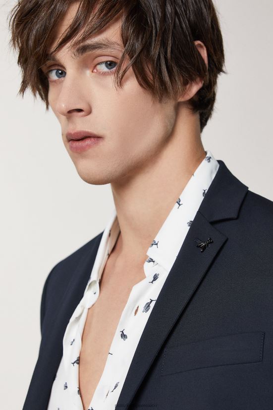 vestir mx Patrizia Pepe hombres blazer forrado de poliviscosa Marina Real 66024R1025