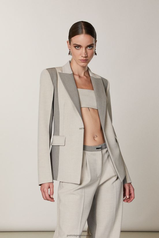 vestir mx Patrizia Pepe mujer Chaqueta femenina de 1 botón mezcla natural 66024R425