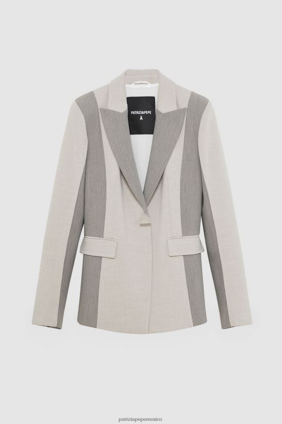 vestir mx Patrizia Pepe mujer Chaqueta femenina de 1 botón mezcla natural 66024R425