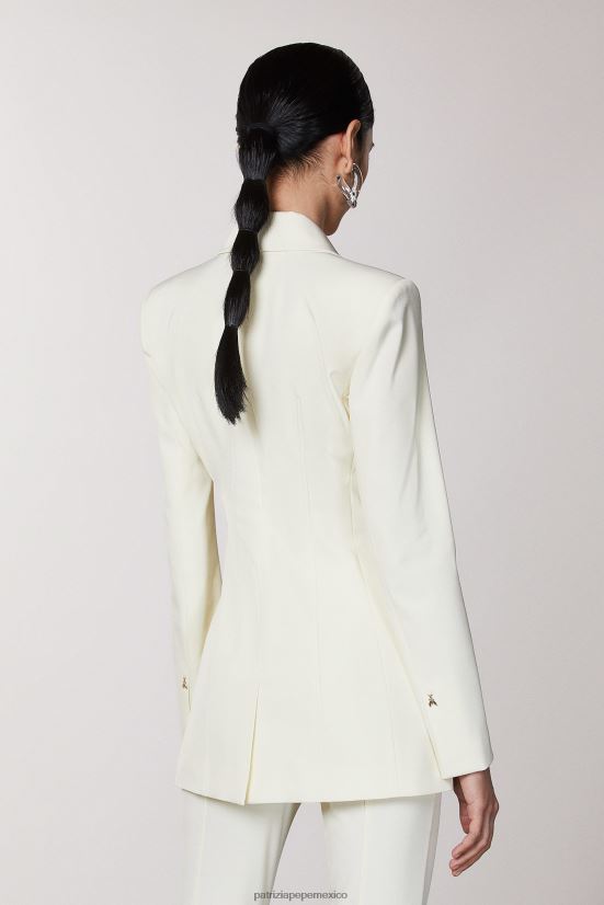vestir mx Patrizia Pepe mujer chaqueta ajustada con 1 botón coco blanco 66024R284