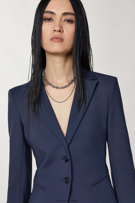 vestir mx Patrizia Pepe mujer chaqueta ajustada de 2 botones Armada 66024R550