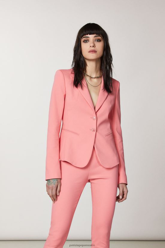vestir mx Patrizia Pepe mujer chaqueta ajustada de 2 botones Durazno jugoso 66024R506