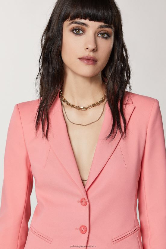 vestir mx Patrizia Pepe mujer chaqueta ajustada de 2 botones Durazno jugoso 66024R506