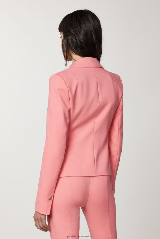 vestir mx Patrizia Pepe mujer chaqueta ajustada de 2 botones Durazno jugoso 66024R506