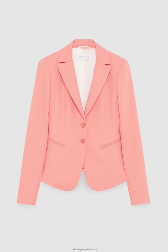 vestir mx Patrizia Pepe mujer chaqueta ajustada de 2 botones Durazno jugoso 66024R506
