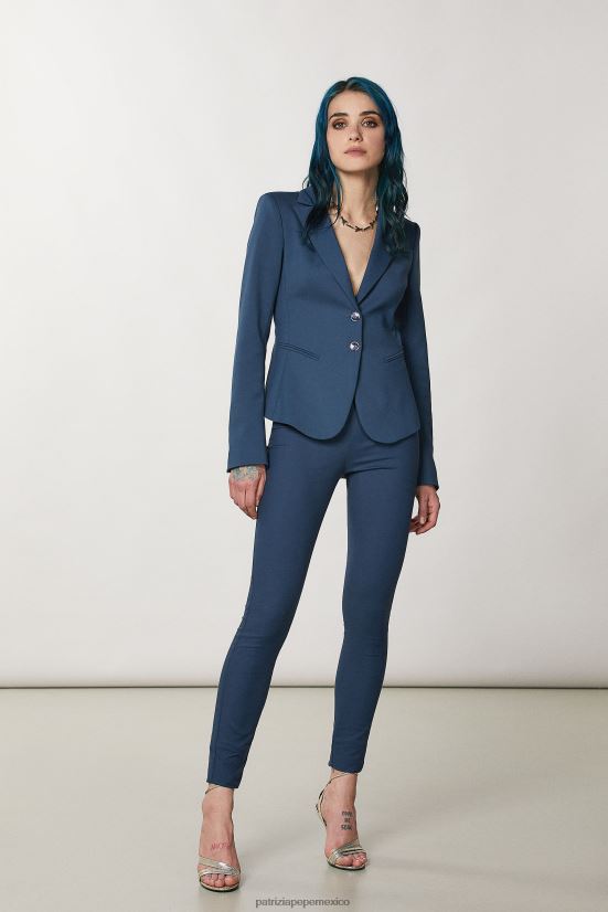 vestir mx Patrizia Pepe mujer chaqueta ajustada de 2 botones azul petróleo 66024R139