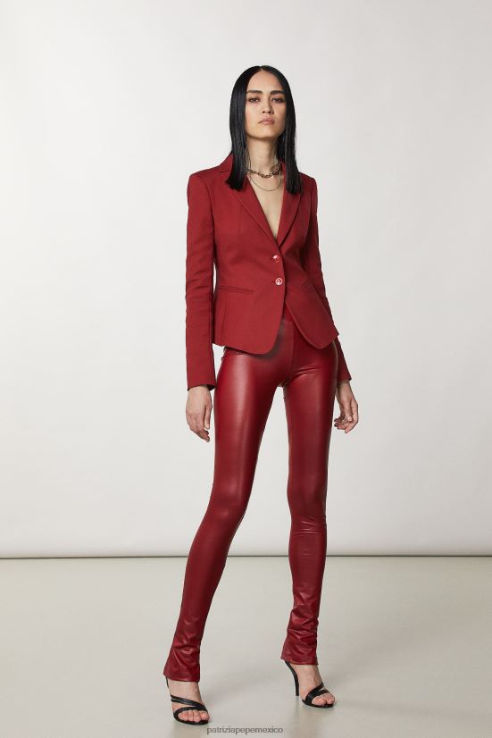 vestir mx Patrizia Pepe mujer chaqueta ajustada de 2 botones rojo marciano 66024R100