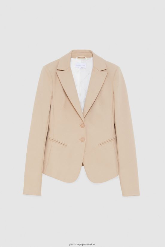 vestir mx Patrizia Pepe mujer chaqueta ajustada de 2 botones triking beige 66024R562