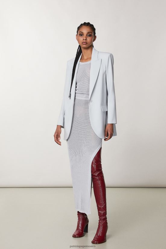 vestir mx Patrizia Pepe mujer chaqueta básica con 1 botón gris mineral 66024R127