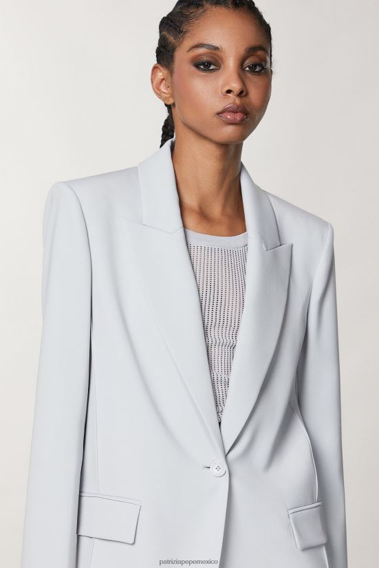 vestir mx Patrizia Pepe mujer chaqueta básica con 1 botón gris mineral 66024R127