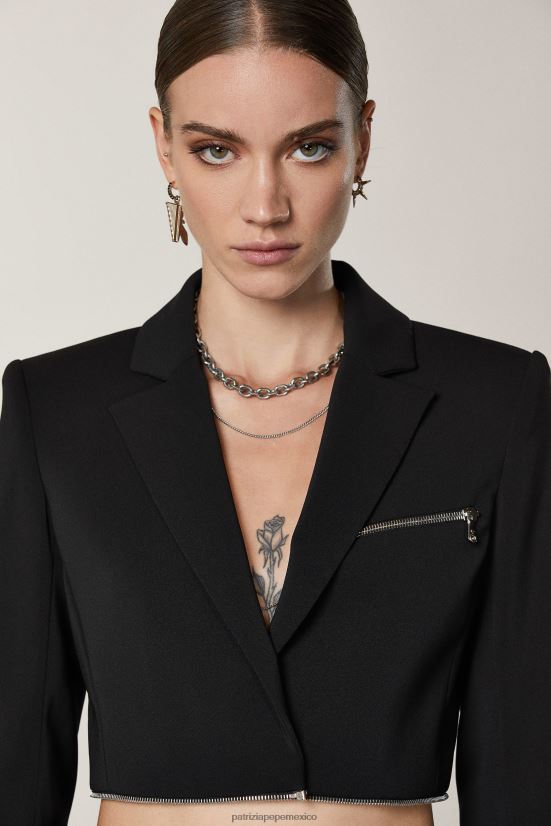 vestir mx Patrizia Pepe mujer chaqueta básica con cremallera Nerón 66024R516