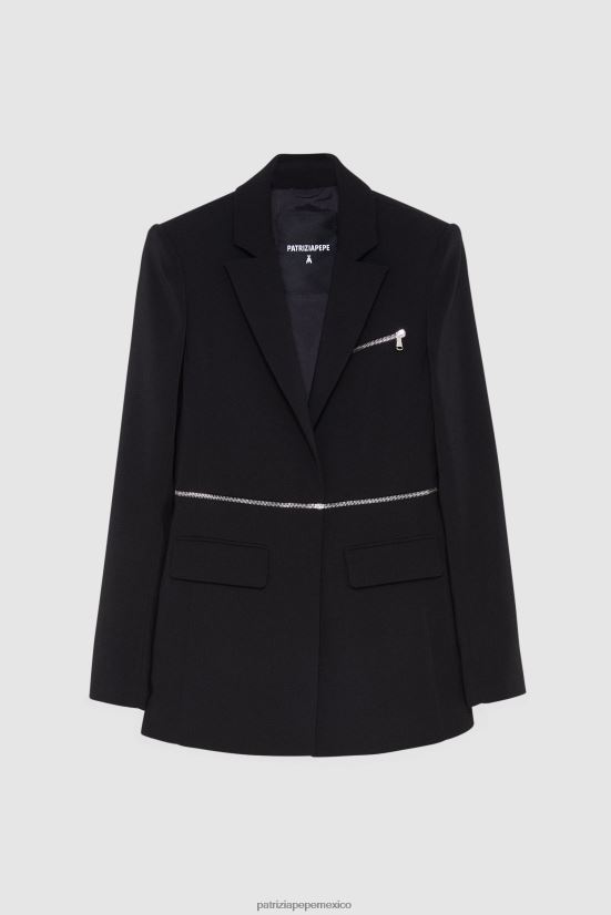 vestir mx Patrizia Pepe mujer chaqueta básica con cremallera Nerón 66024R516