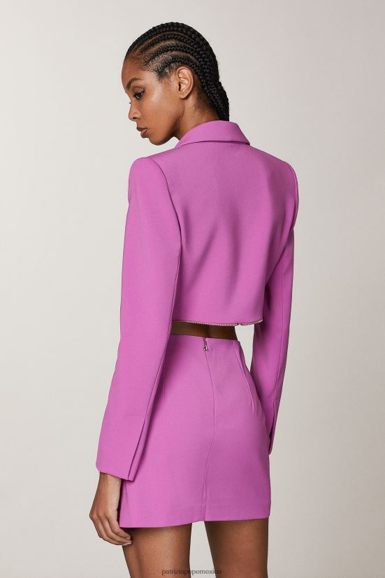 vestir mx Patrizia Pepe mujer chaqueta básica con cremallera orquídea morada 66024R530