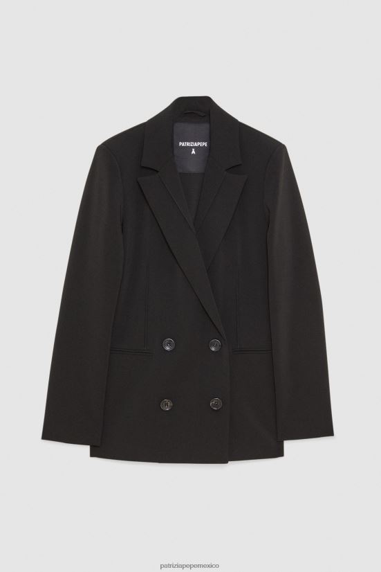 vestir mx Patrizia Pepe mujer chaqueta básica con doble botonadura Nerón 66024R110