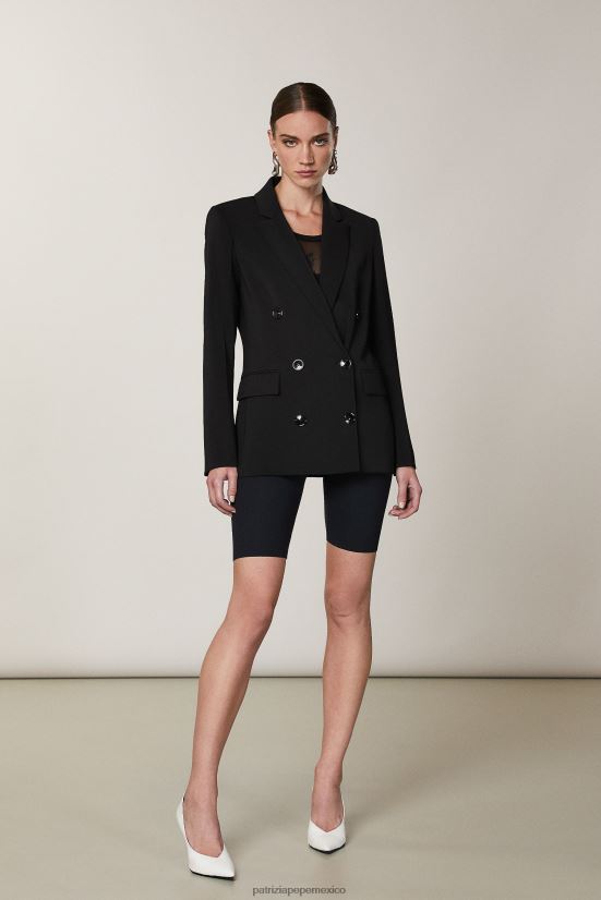 vestir mx Patrizia Pepe mujer chaqueta básica con doble botonadura Nerón 66024R398