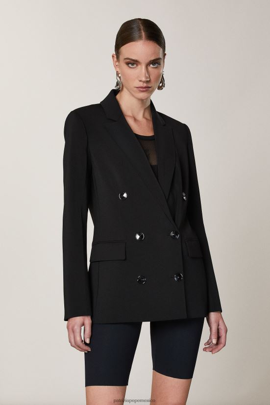 vestir mx Patrizia Pepe mujer chaqueta básica con doble botonadura Nerón 66024R398