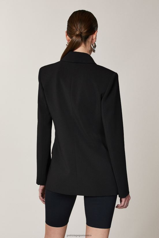 vestir mx Patrizia Pepe mujer chaqueta básica con doble botonadura Nerón 66024R398