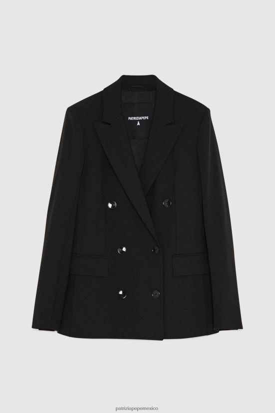 vestir mx Patrizia Pepe mujer chaqueta básica con doble botonadura Nerón 66024R398