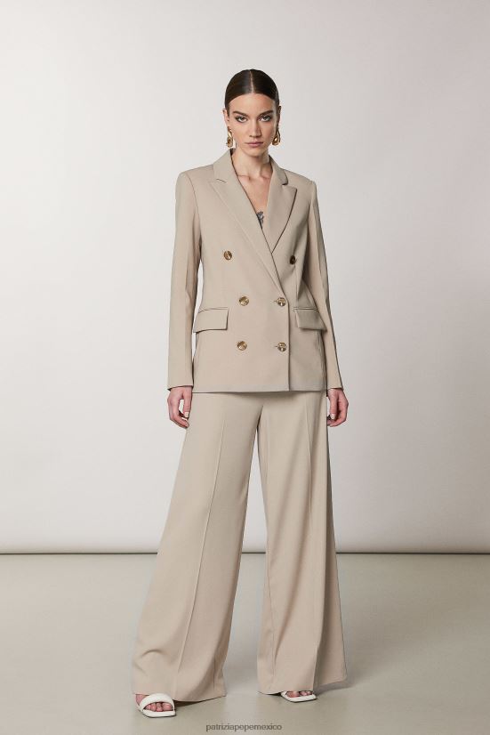 vestir mx Patrizia Pepe mujer chaqueta básica con doble botonadura beige de ensueño 66024R488