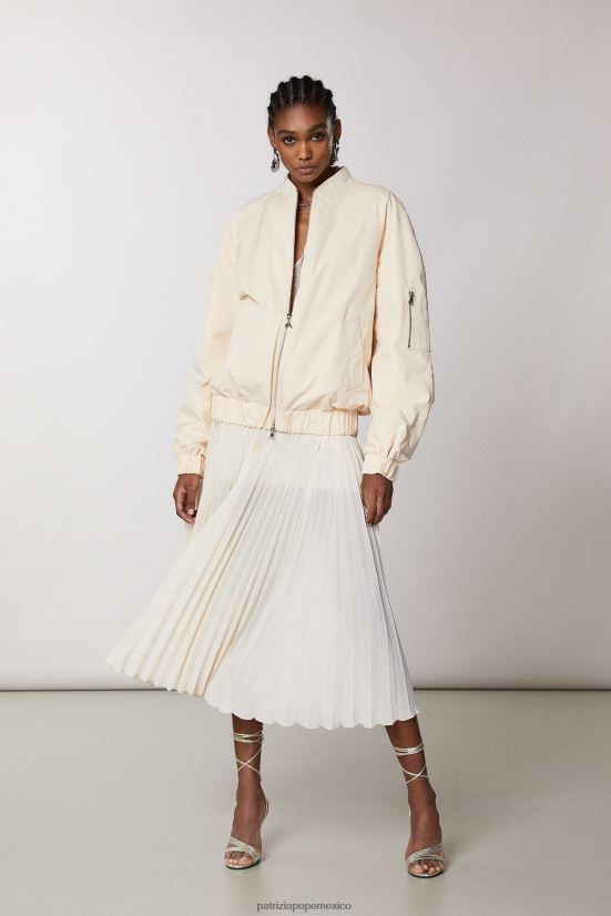 vestir mx Patrizia Pepe mujer chaqueta bomber oversize acolchada beige pálido 66024R432