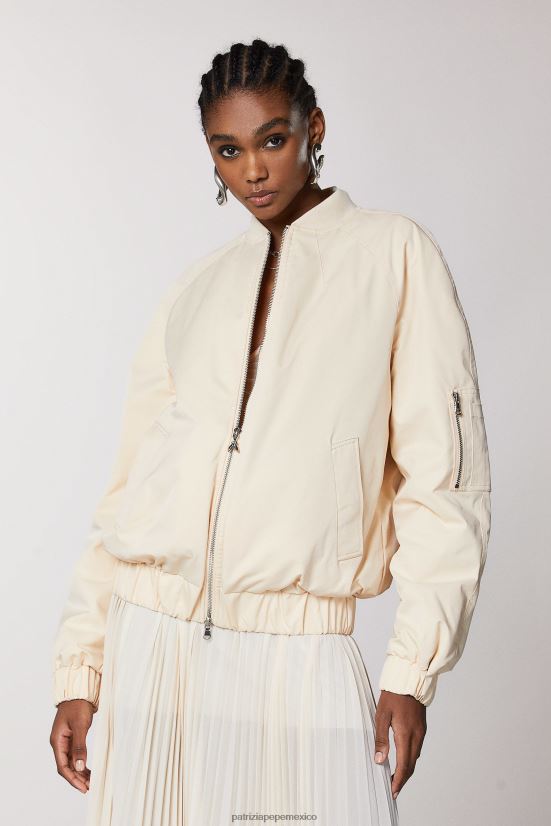 vestir mx Patrizia Pepe mujer chaqueta bomber oversize acolchada beige pálido 66024R432