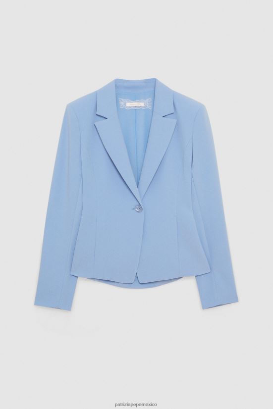 vestir mx Patrizia Pepe mujer chaqueta con aberturas azul ceramica 66024R259