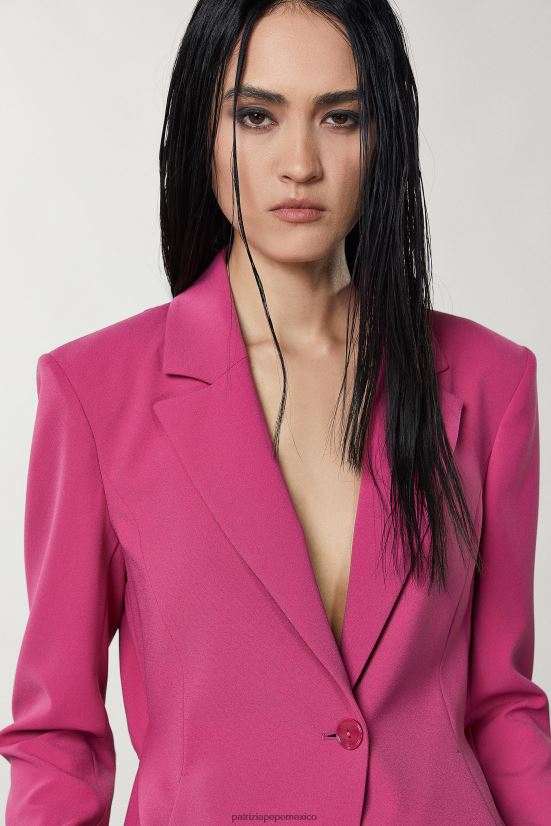 vestir mx Patrizia Pepe mujer chaqueta con aberturas ceremonia fucsia 66024R311
