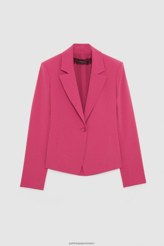 vestir mx Patrizia Pepe mujer chaqueta con aberturas ceremonia fucsia 66024R311