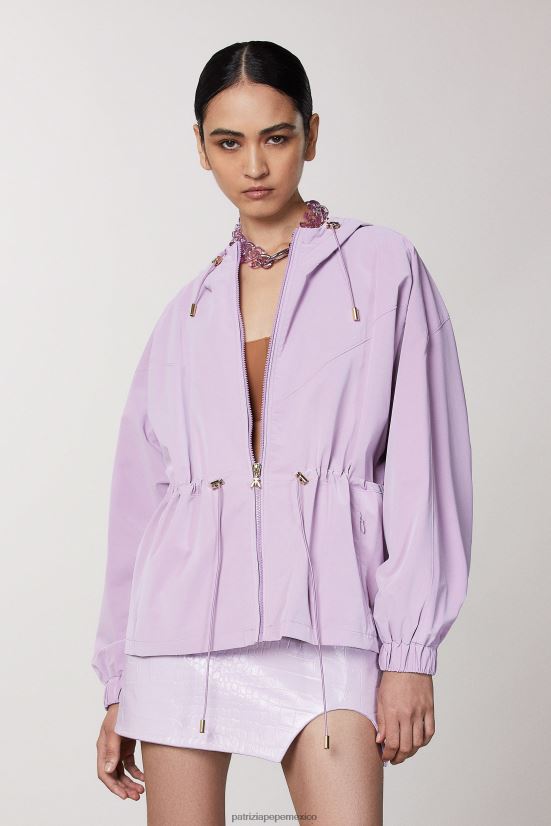 vestir mx Patrizia Pepe mujer chaqueta con capucha lila fresca 66024R473