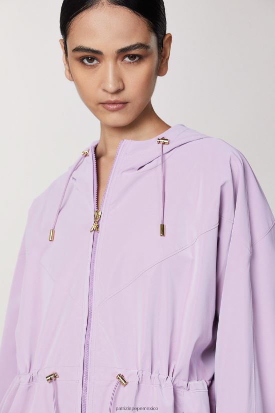vestir mx Patrizia Pepe mujer chaqueta con capucha lila fresca 66024R473