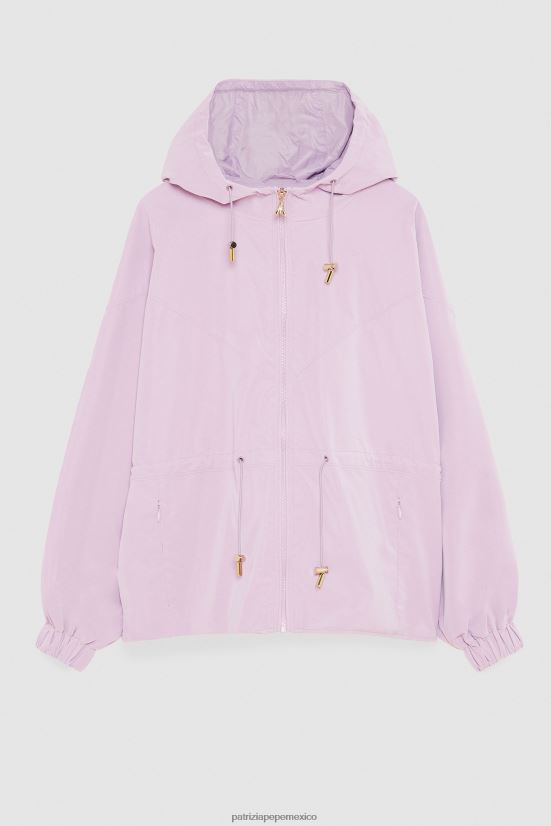 vestir mx Patrizia Pepe mujer chaqueta con capucha lila fresca 66024R473